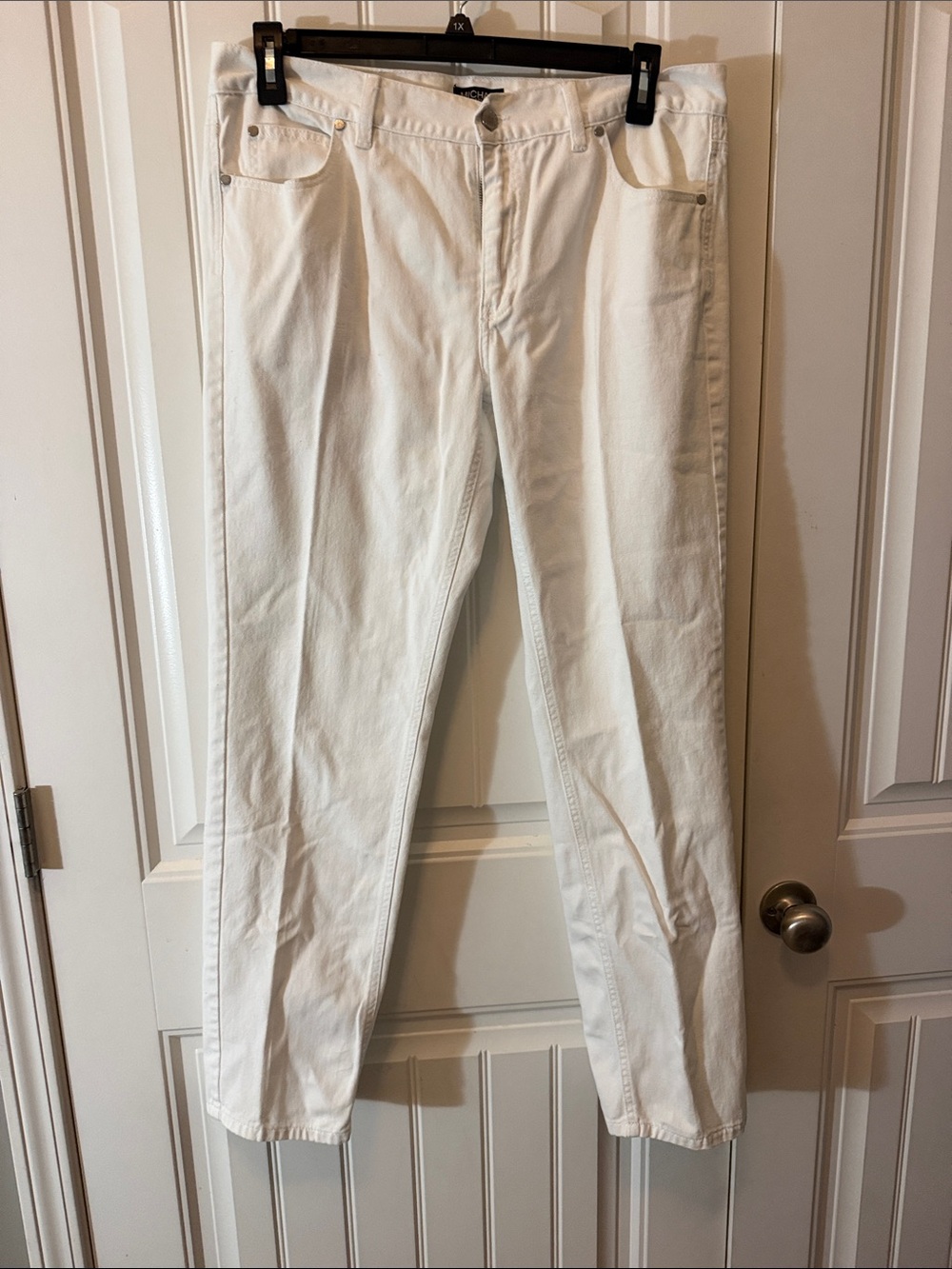 Michael Kors White Straight-Leg Pants